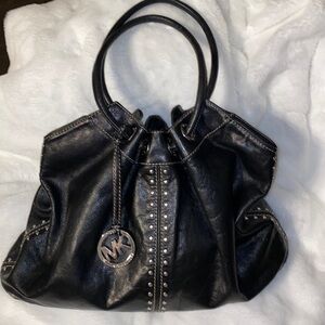 Michael Kors Astro Black Leather Studded Hobo Hand/Shoulder Bag